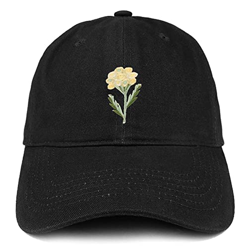 Trendy Apparel Shop Chrysanthemum Patch Low Profile Soft Cotton Baseball Cap