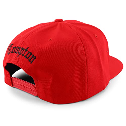 Trendy Apparel Shop Oversize XXL Old English Compton Embroidered Flatbill Snapback Baseball Cap