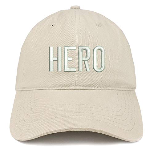Trendy Apparel Shop Hero Embroidered Soft Crown 100% Brushed Cotton Cap