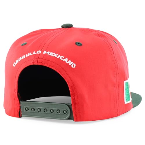 Trendy Apparel Shop Mexico El Tri Soccer Theme Embroidered Flatbill Snapback Cap