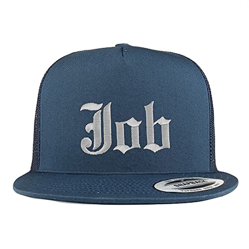 Trendy Apparel Shop Job Old English 5 Panel Flatbill Trucker Cap