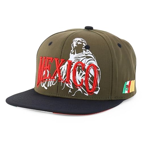 Trendy Apparel Shop Mexico Guadalupe Embroidered Flat Bill Snapback Cap