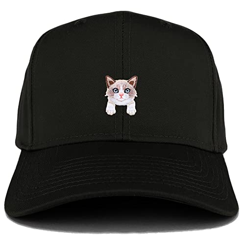 Trendy Apparel Shop Snowshoe Cat Kitten Patch Structured Baseball Cap