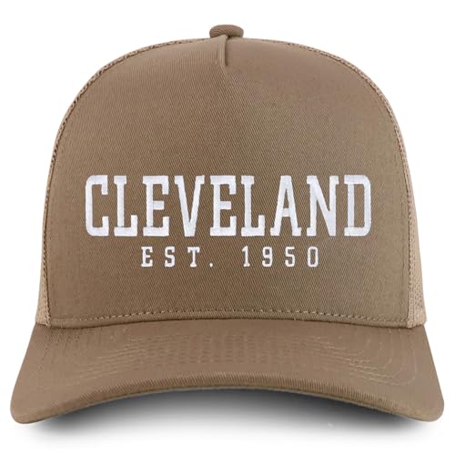 Trendy Apparel Shop Cleveland Est.1950 Embroidered 5 Panel Snapback Trucker Cap