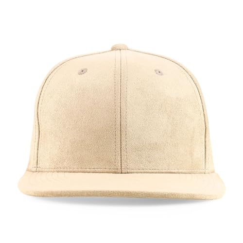 Trendy Apparel Shop Plain Suede Flat Bill Snapback Cap