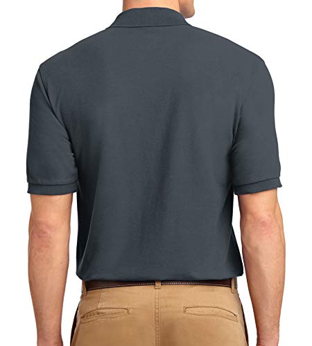 Trendy Apparel Shop Silky Classic Comfortable Fit Wrinkle Resistant Polyester Blend Men's Polo Big and Tall Shirt