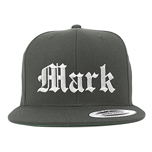 Trendy Apparel Shop Mark Old English Embroidered Flatbill Snapback