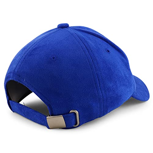 Trendy Apparel Shop Plain Faux Suede Leather Adjustable Structured Baseball Cap
