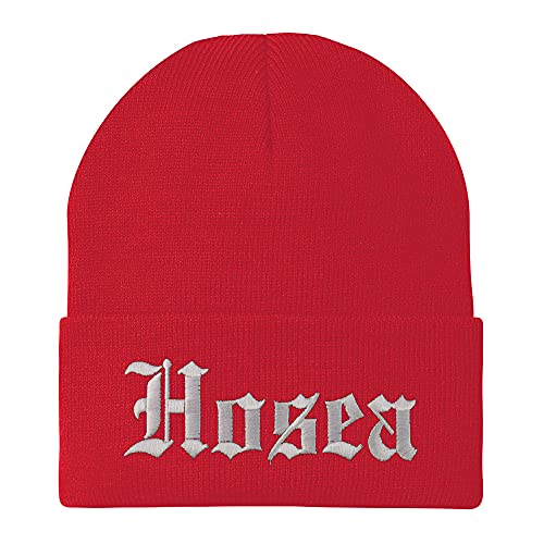 Trendy Apparel Shop Hosea Old English Embroidered Long Cuff Beanie