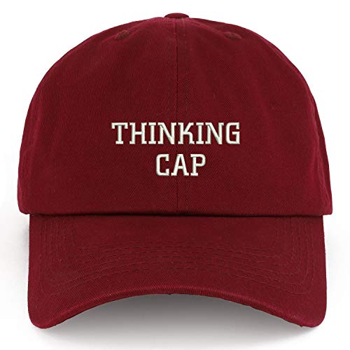 Trendy Apparel Shop XXL Thinking Cap Embroidered Unstructured Cotton Cap