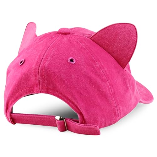 Trendy Apparel Shop Washed Cotton Cat Ear Baseball Cap with Sunglasses Holder