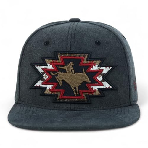 Trendy Apparel Shop Rodeo Design Embroidered Washed Cotton Flat Bill Snapback Cap