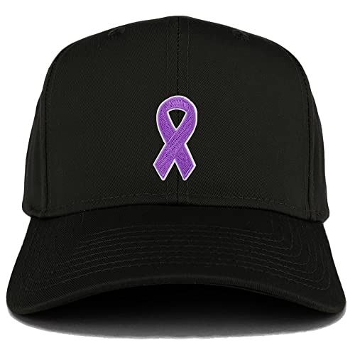 Trendy Apparel Shop Epilepsy Awareness Lavendar Ribbon Patch Structured Baseball Cap
