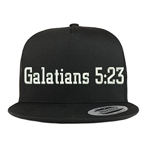 Trendy Apparel Shop Galatians 5:23 5 Panel Flatbill Trucker Cap