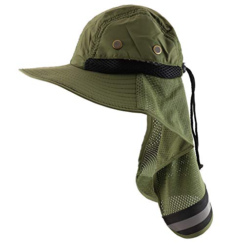 Trendy Apparel Shop High Visibility Solid Boonie Hat with Reflective Mesh Flap