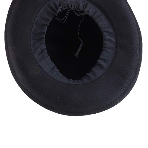 Trendy Apparel Shop Men's Tall Crown Wool Bowler Hat with Black Band