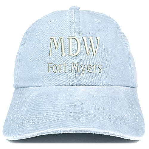 Trendy Apparel Shop MDW Fort Myers Embroidered Pigment Dyed Washed Baseball Cap