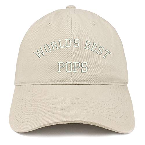 Trendy Apparel Shop World's Best POPS Embroidered Soft Crown 100% Brushed Cotton Cap