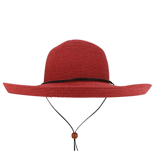 Trendy Apparel Shop UPF 50+ 4 Inch Kettle Brim Paper Braid Sun Hat with Cord