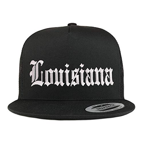Trendy Apparel Shop Louisuana State Old English 5 Panel Flatbill Trucker Cap