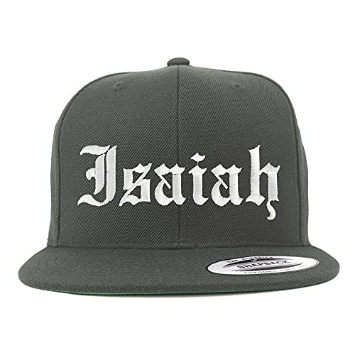 Trendy Apparel Shop Isaiah Old English Embroidered Flatbill Snapback