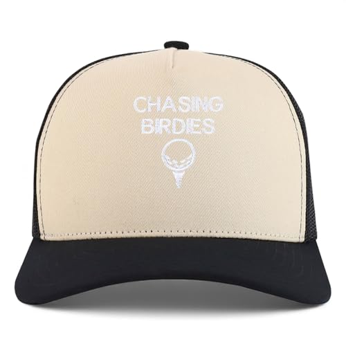 Trendy Apparel Shop Chasing Birdies Embroidered 5 Panel Snapback Trucker Cap