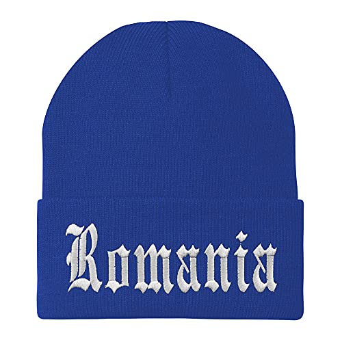 Trendy Apparel Shop Romania Old English Embroidered Long Cuff Beanie