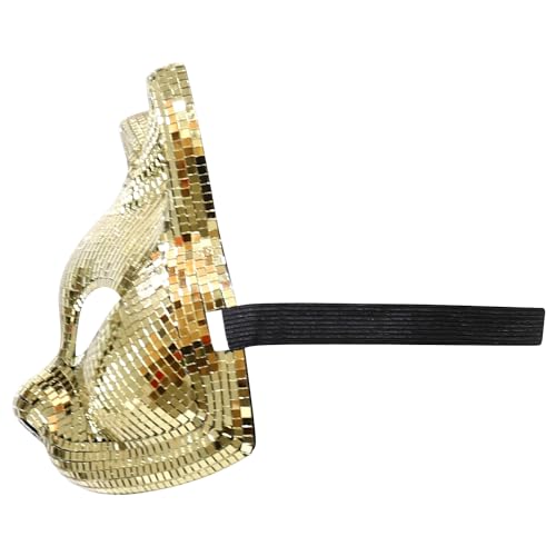 Trendy Apaprel Shop Women's Disco Mirror Glass Cat Half Mask Costume Accessory