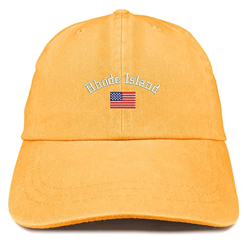 Trendy Apparel Shop Rhode Island USA Flag Pigment Dyed Washed Baseball Cap