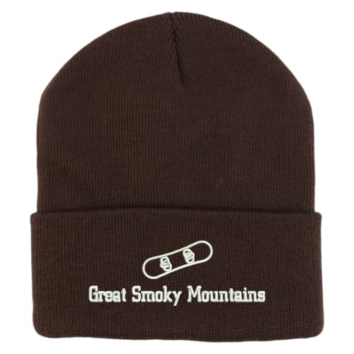 Trendy Apparel Shop Great Smoky Mountains Snowboard Logo Embroidered Long Cuff Beanie