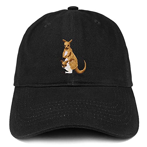Trendy Apparel Shop Kangaroo Patch Low Profile Soft Cotton Baseball Cap