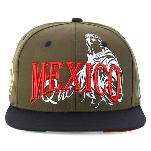 Trendy Apparel Shop Mexico Guadalupe Embroidered Flat Bill Snapback Cap