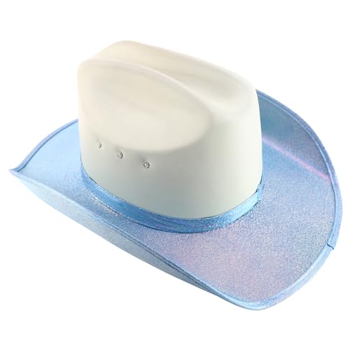 Trendy Apparel Shop Metalic Glitter Space Cowboy Cowgirl Hat
