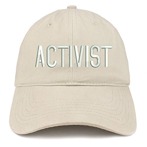 Trendy Apparel Shop Activist Embroidered Soft Crown 100% Brushed Cotton Cap