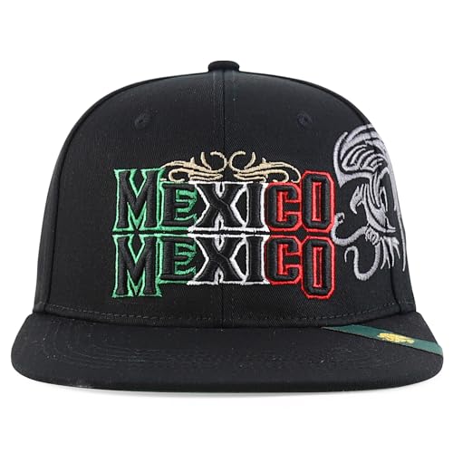 Trendy Apparel Shop Mexico Eagle Embroidered Flatbill Snapback Cap