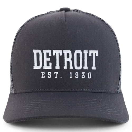 Trendy Apparel Shop Detroit Est.1930 Embroidered 5 Panel Snapback Trucker Cap
