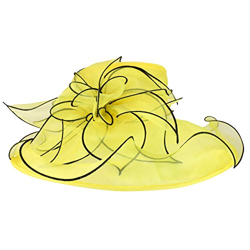 Trendy Apparel Shop Two Tone Large Ruffles Brim Tea Party Fashion Organza Hat