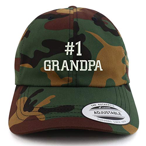 Trendy Apparel Shop XXL Number 1 Grandpa Embroidered Unstructured Cap