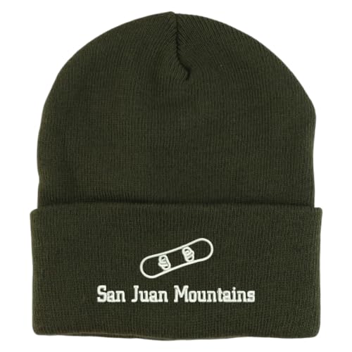 Trendy Apparel Shop San Juan Mountains Snowboard Logo Embroidered Long Cuff Beanie