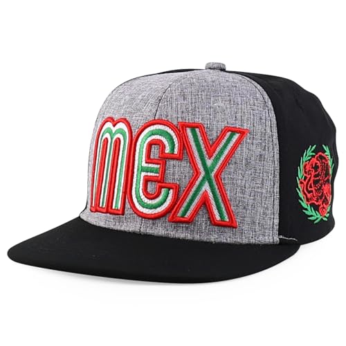 Trendy Apparel Shop Mexico Eagle Embroidered Laser Punching Mesh Back Flatbill Snapback Cap