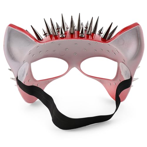 Trendy Apparel Shop Women's Steampunk Splike Cat Half Mask Costume Acc