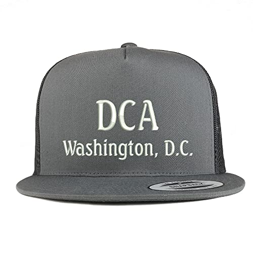 Trendy Apparel Shop DCA Washington DC Embroidered 5 Panel Flatbill Trucker Cap