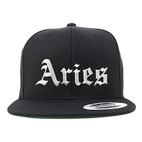 Trendy Apparel Shop Aries Old English Embroidered Flatbill Snapback