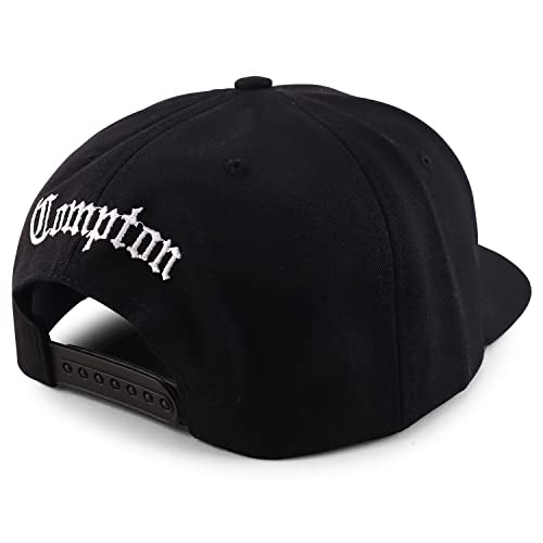 Trendy Apparel Shop Oversize XXL Old English Compton Embroidered Flatbill Snapback Baseball Cap
