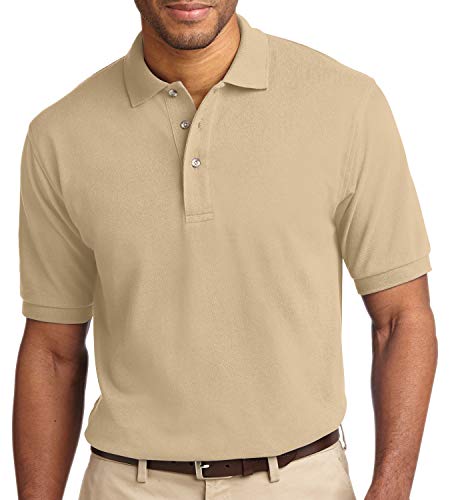 Trendy Apparel Shop Soft Cotton Shrink Resistant Easy Care Heavyweight Durable Men's Polo Big and Tall Shirt