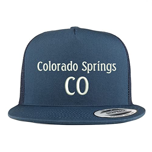 Trendy Apparel Shop Colorado Springs CO Embroidered 5 Panel Flatbill Trucker Cap