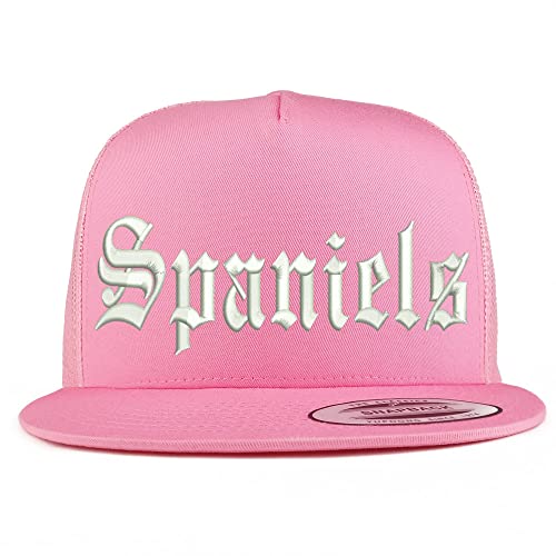 Trendy Apparel Shop Old English Spaniels 5 Panel Flatbill Trucker Cap