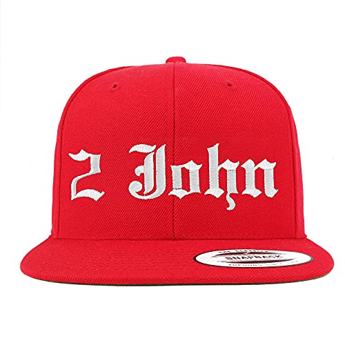 Trendy Apparel Shop 2 John Old English Embroidered Flatbill Snapback