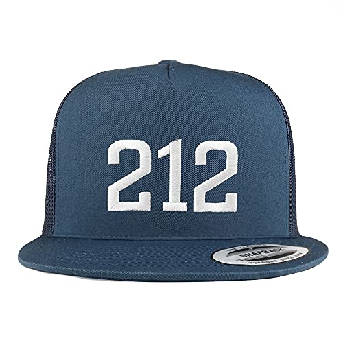 Trendy Apparel Shop New York City 212 Old English 5 Panel Flatbill Trucker Cap