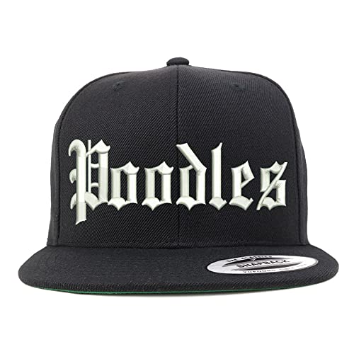 Trendy Apparel Shop Old English Poodles Embroidered Flatbill Snapback